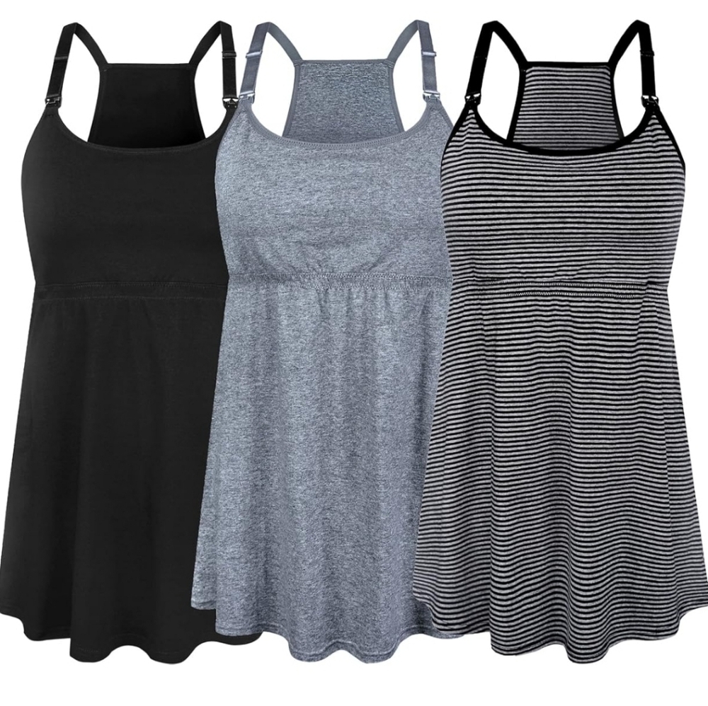 Black and Gray Fitted Tank Tops with Racerback